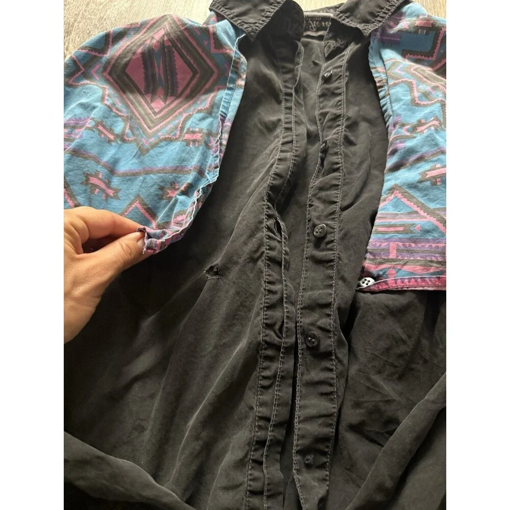 Vintage 1993 Adobe Rose Women's Southwestern Wear Long Sleeve Button Up Shirt M - Picture 4 of 5